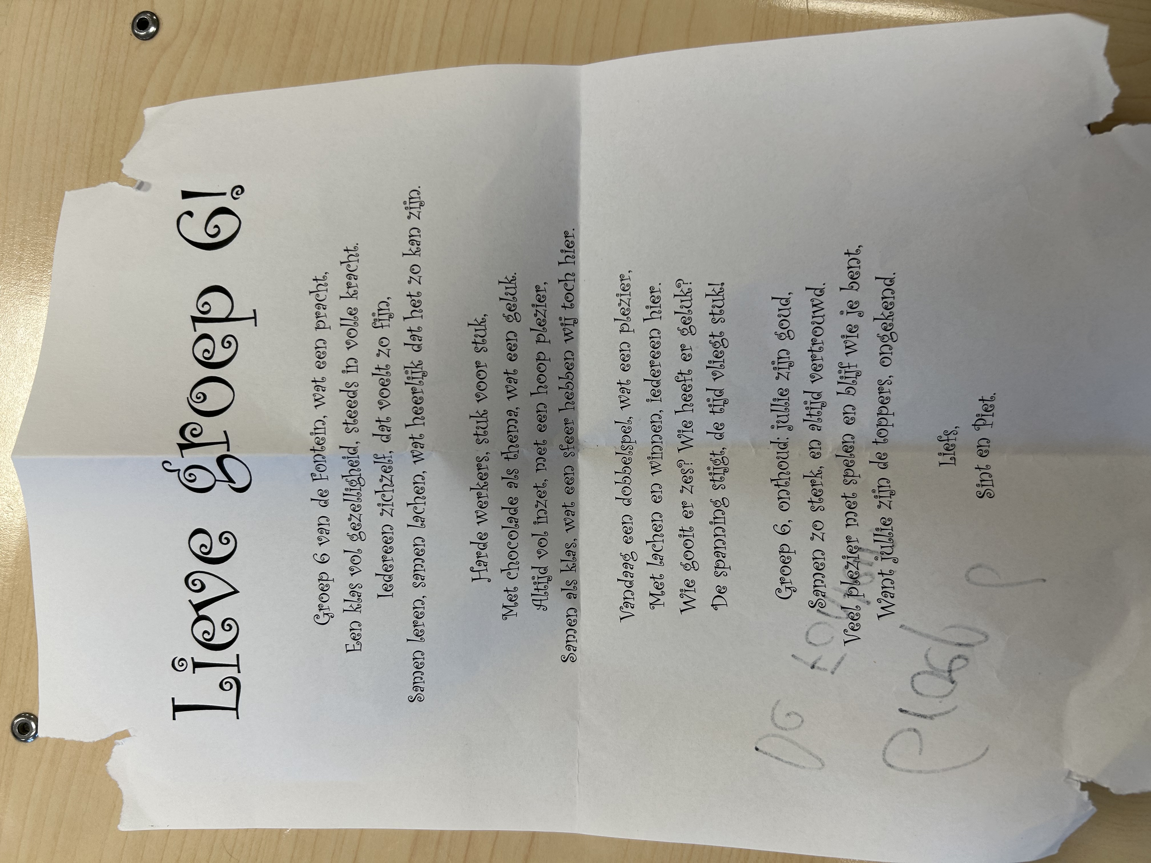 Sinterklaas in groep 6!